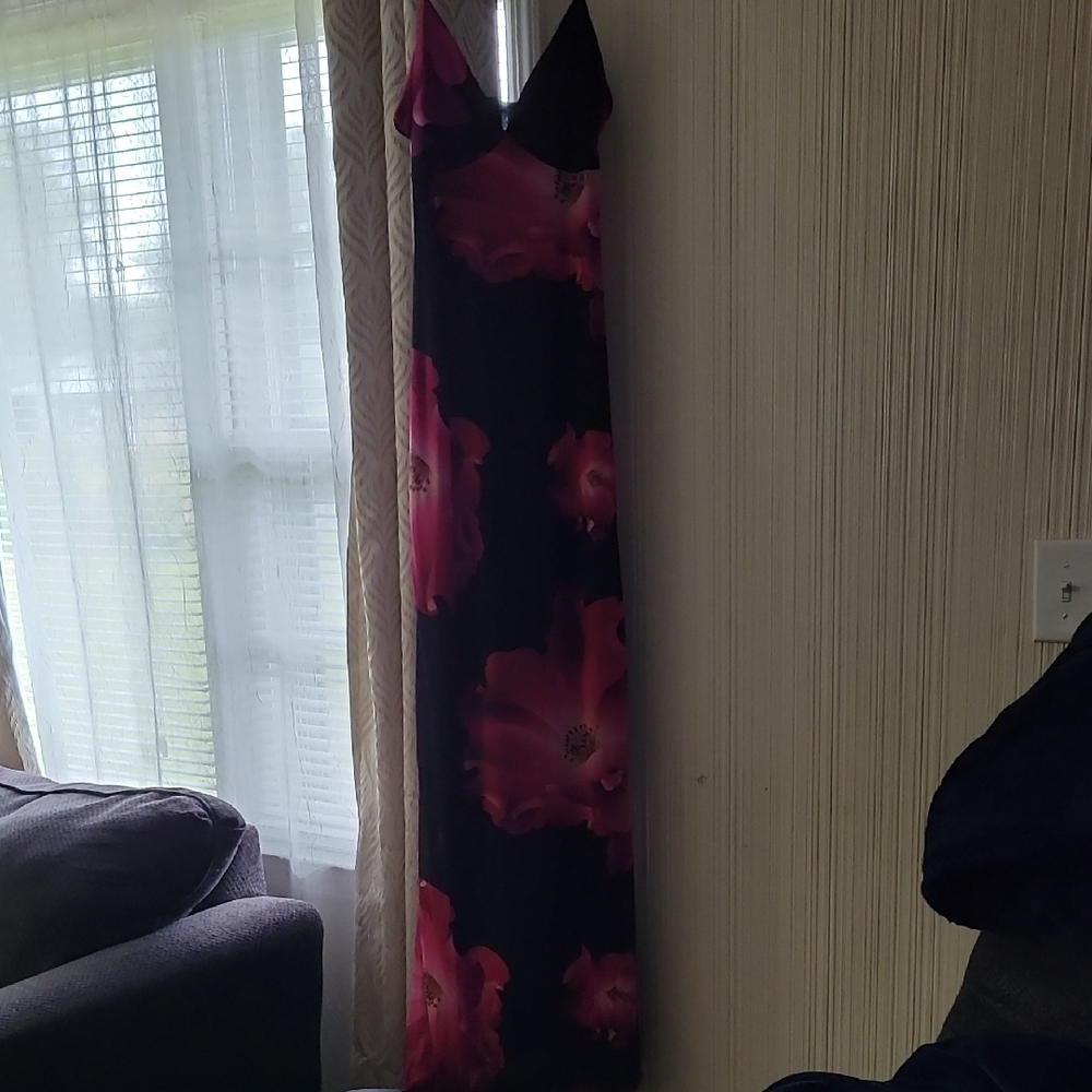 Windsor Black and Pink Floral Maxi Dress